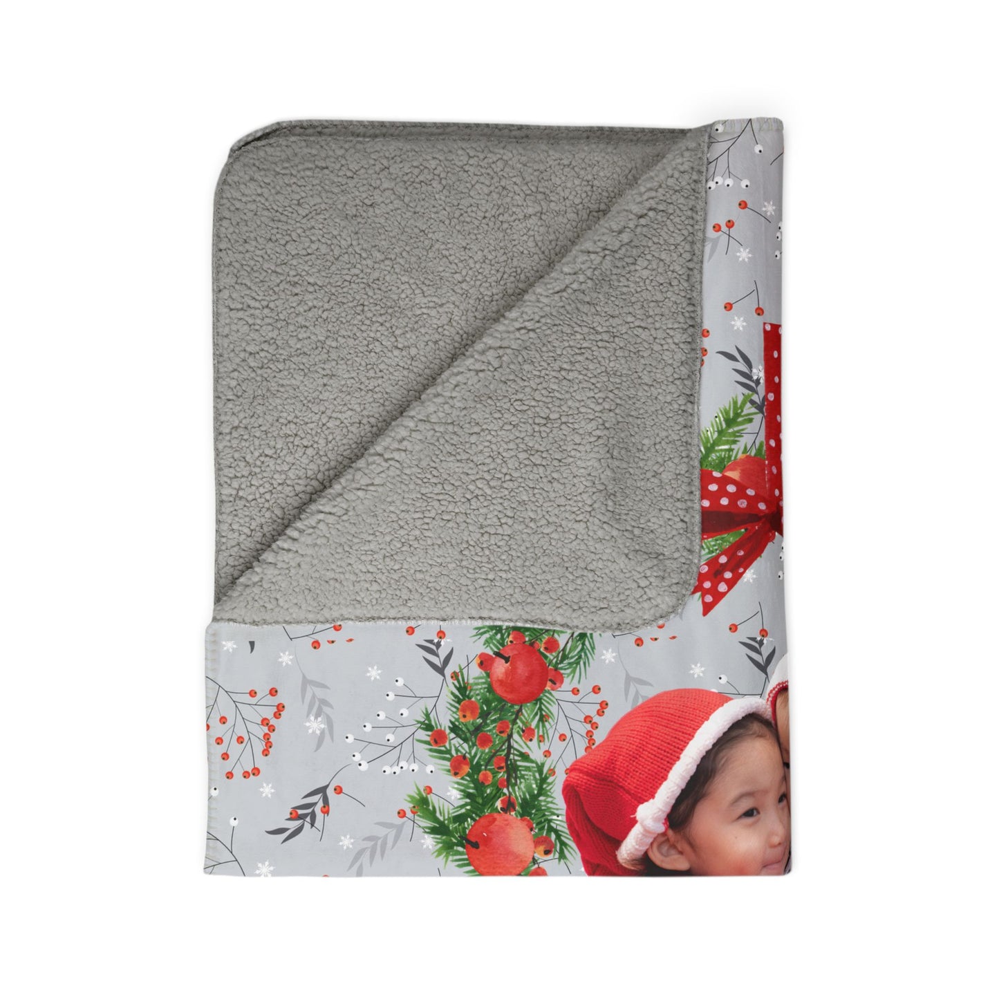 Botanical Berries Pattern | Custom Photo & Text | Cozy Winter Gift by Gava Studio