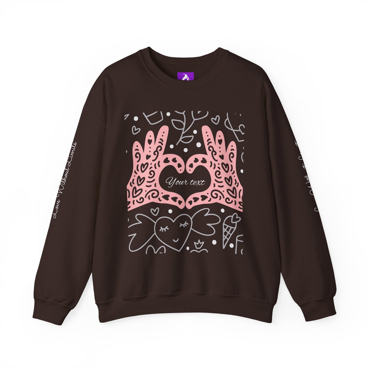 Heartfelt Love Crewneck Sweatshirt - Cute and Cozy