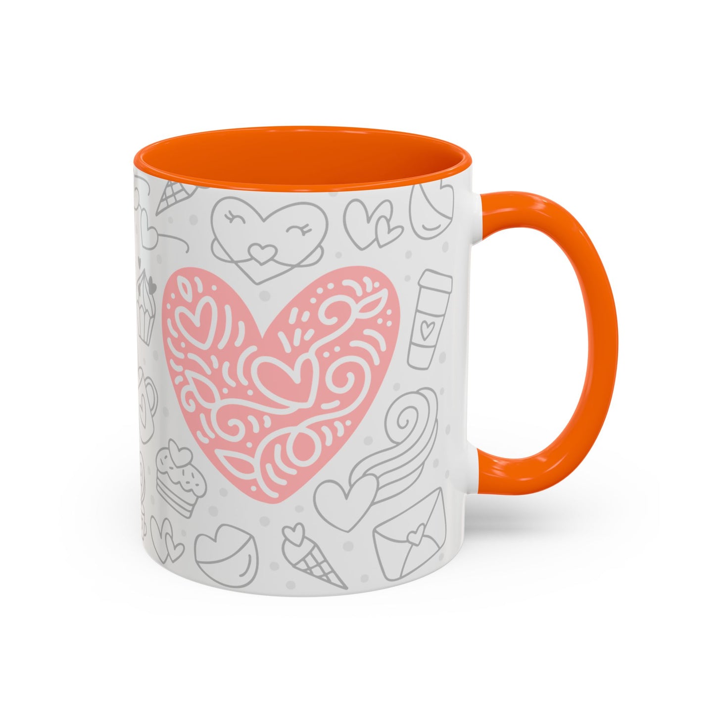 Sweetheart Accent Coffee Mug - 11oz & 15oz - Cute Design for Coffee Lovers