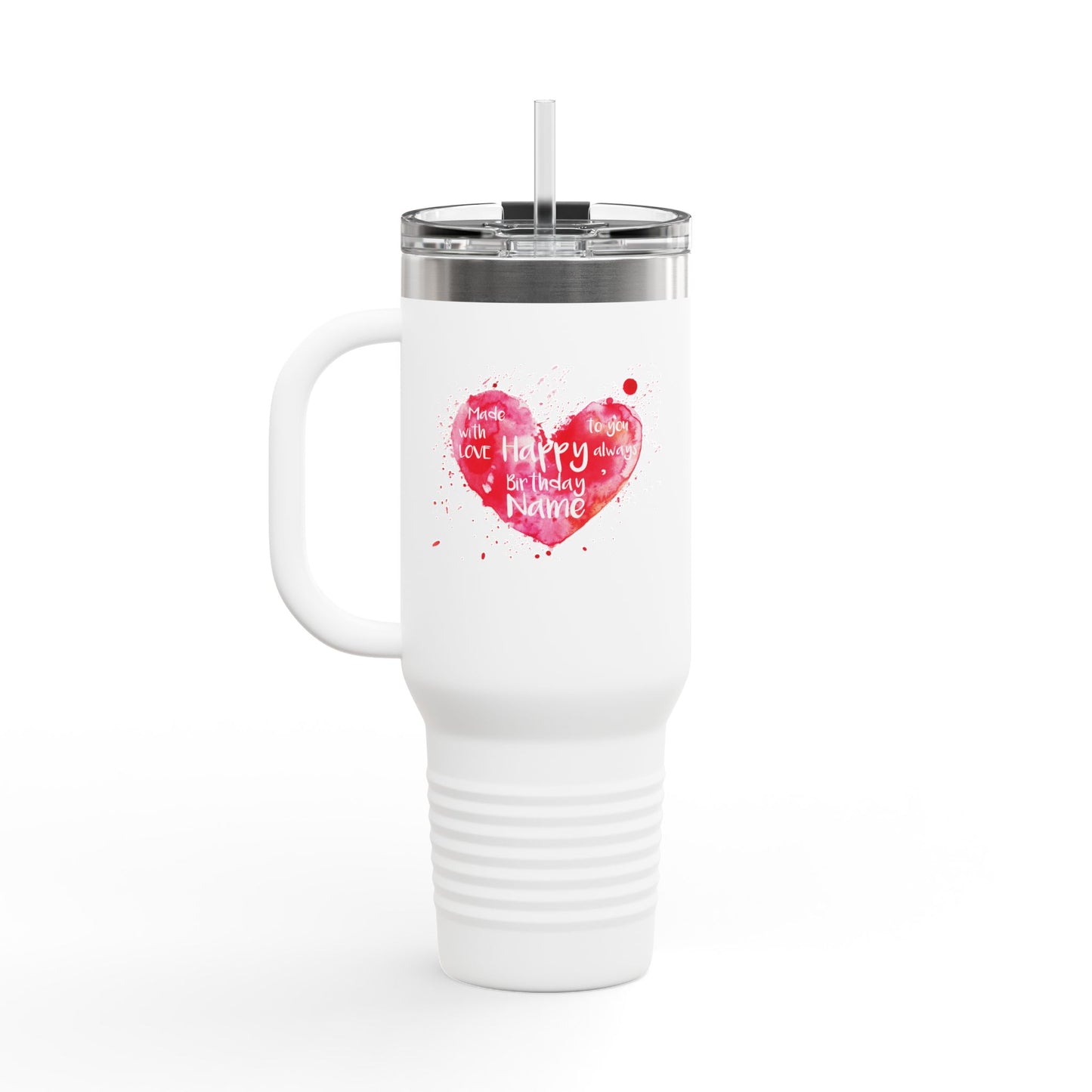 Love Light Always Insulated Travel Mug - 40oz | Heart Design for Daily Hydration & Gift Giving