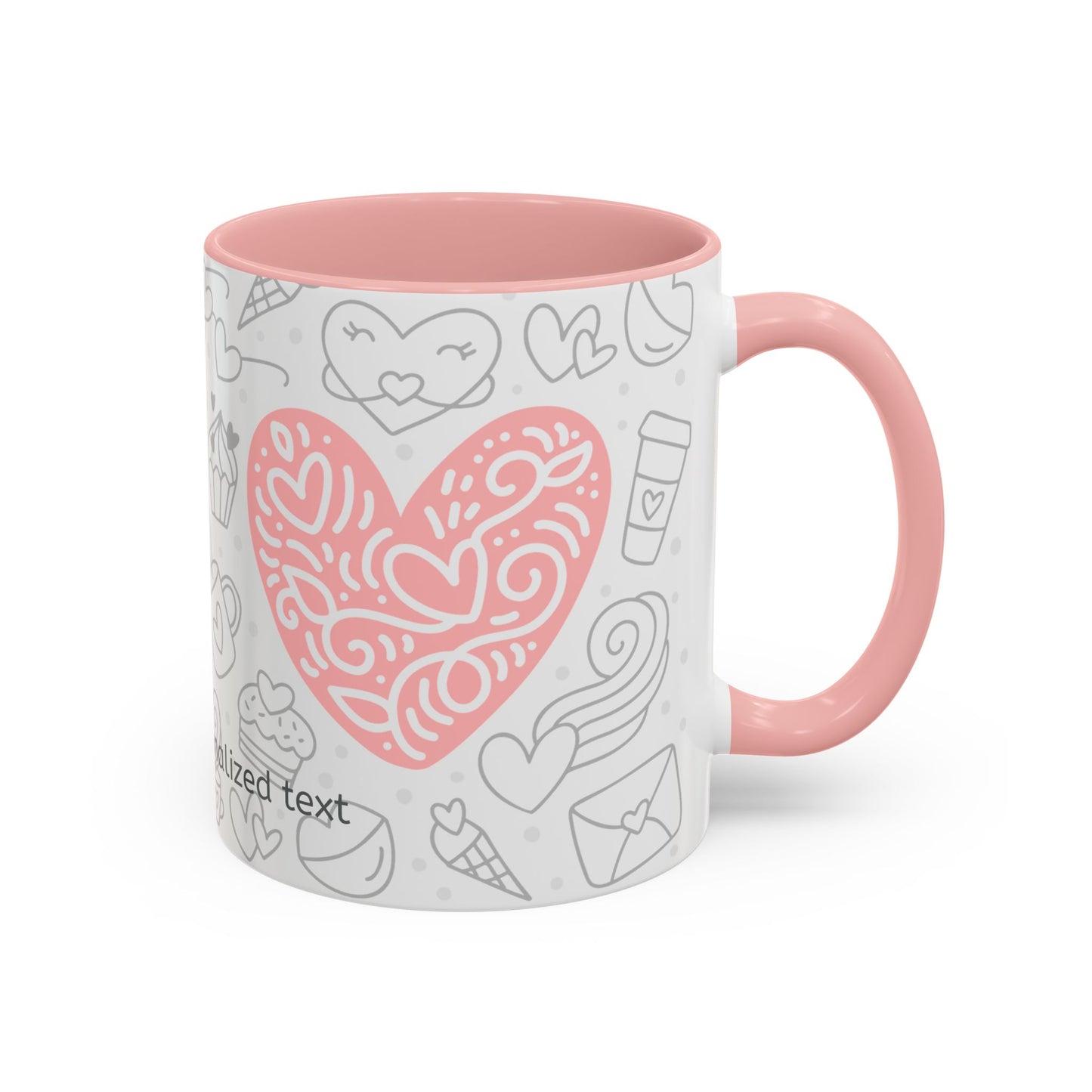 Custom Sweetheart Accent Coffee Mug – 11oz & 15oz – Cute Design for Coffee Lovers