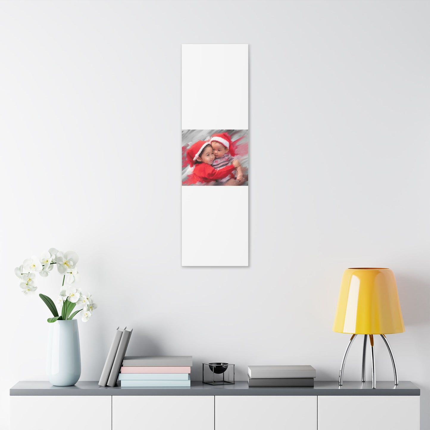 Children in Santa Hats Classic Stretched Canvas | Holiday Nursery Wall Art
