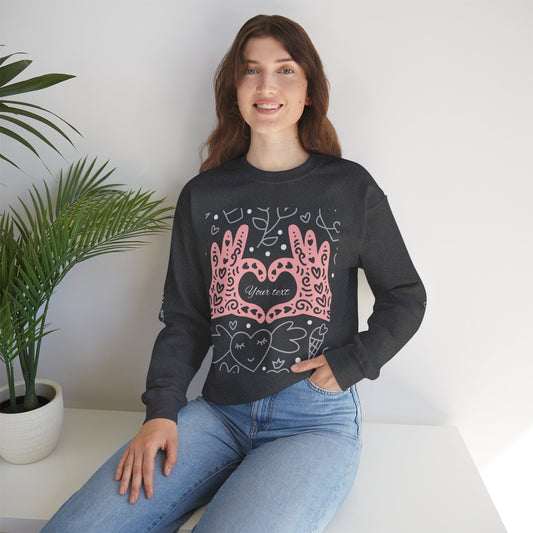 Heartfelt Love Crewneck Sweatshirt - Cute and Cozy