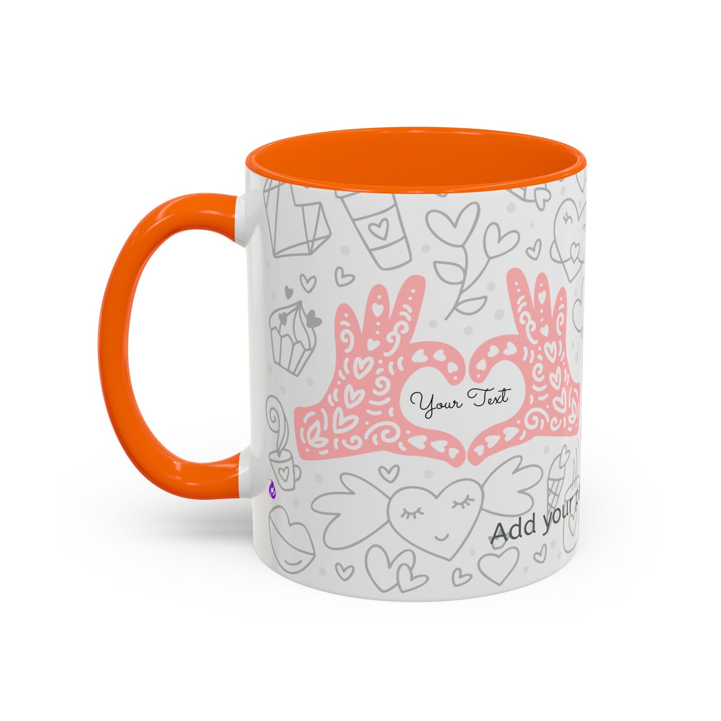 Custom Sweetheart Accent Coffee Mug – 11oz & 15oz – Cute Design for Coffee Lovers