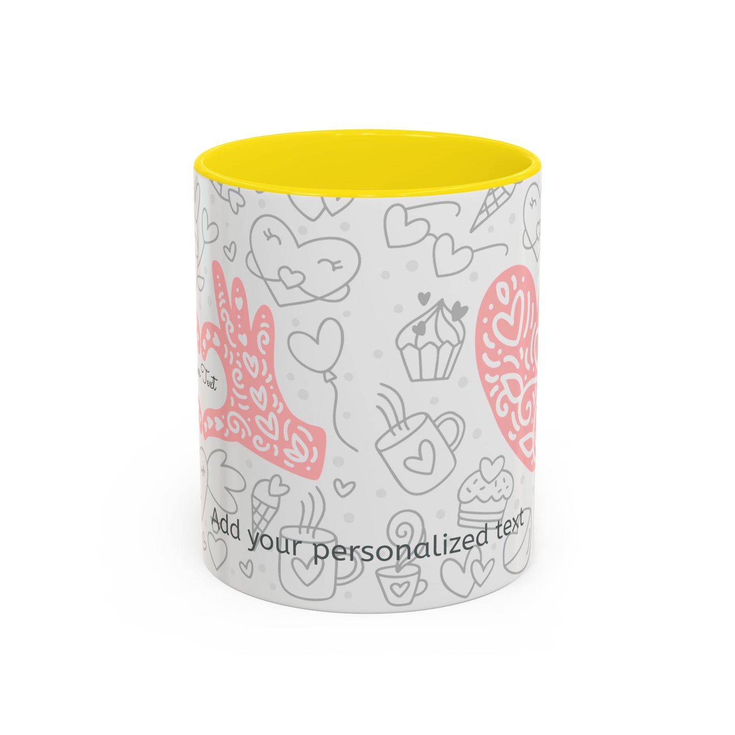 Custom Sweetheart Accent Coffee Mug – 11oz & 15oz – Cute Design for Coffee Lovers