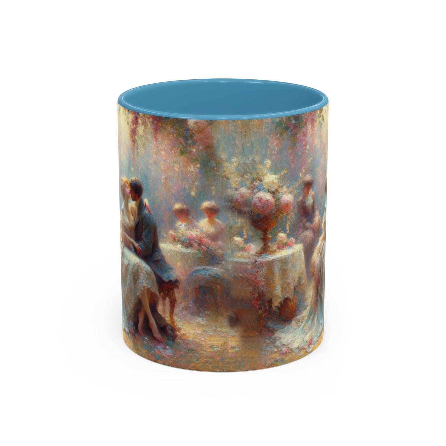 Romantic Floral Accent Coffee Mug - Perfect for Couples and Special Occasions