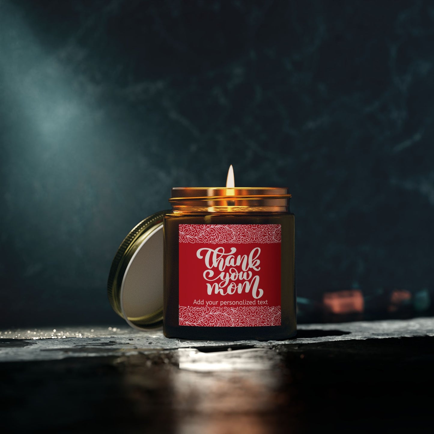 Custom Thank You Mom Scented Candle - Coconut Apricot Wax (4oz & 9oz)