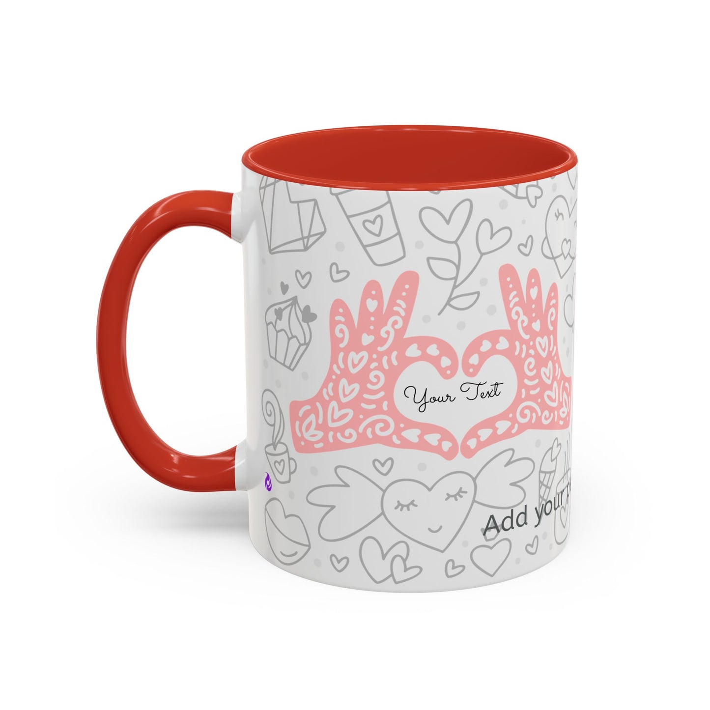 Custom Sweetheart Accent Coffee Mug – 11oz & 15oz – Cute Design for Coffee Lovers