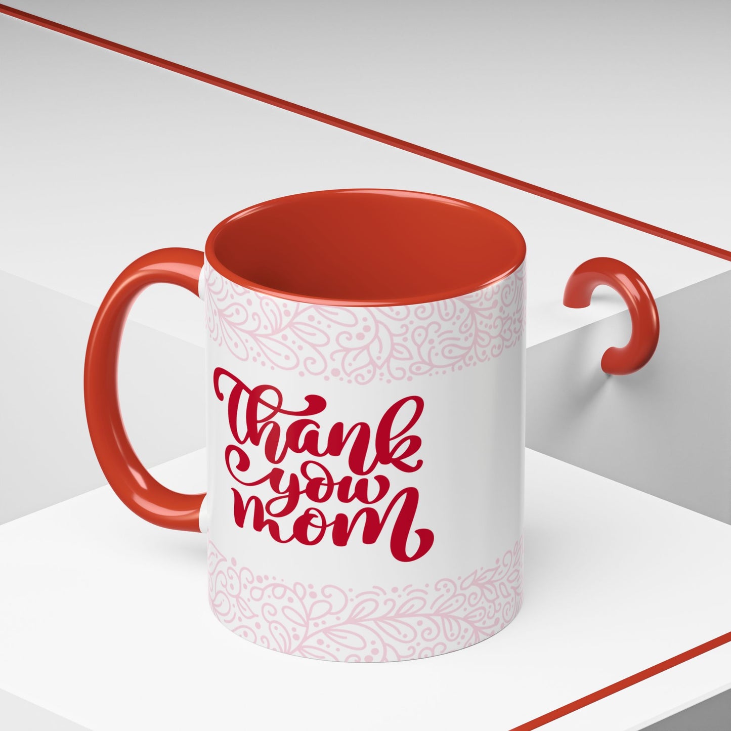 Thank You Mom Accent Coffee Mug - Perfect Gift for Mother's Day