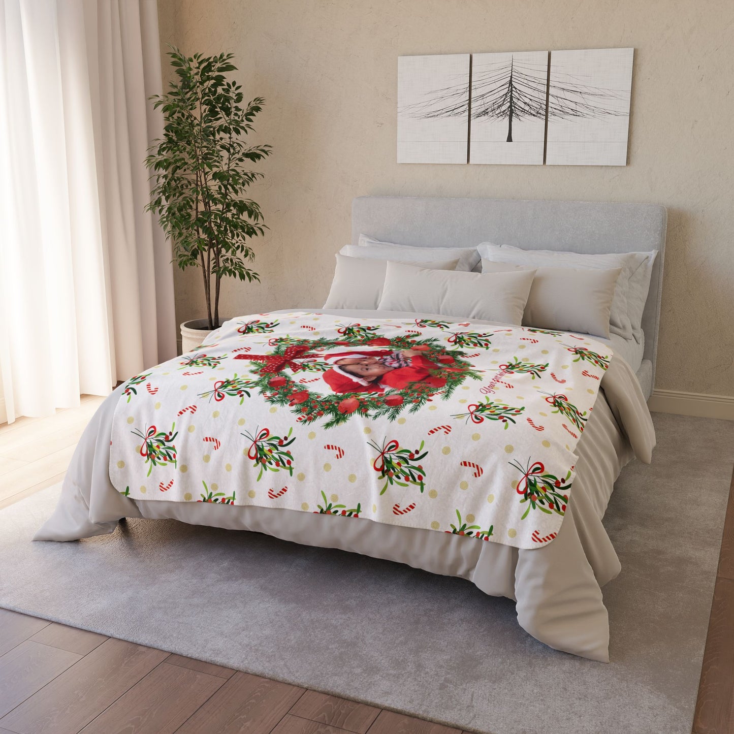 Fleece Sherpa Blanket, Custom Photo & Text | Cozy Gift by Gava Studio