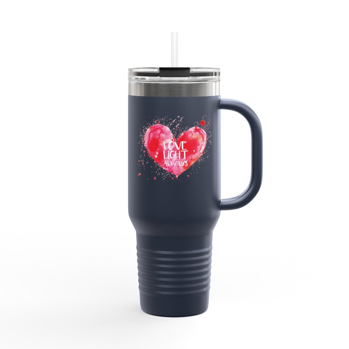 Love Light Always Insulated Travel Mug - 40oz | Heart Design for Daily Hydration & Gift Giving