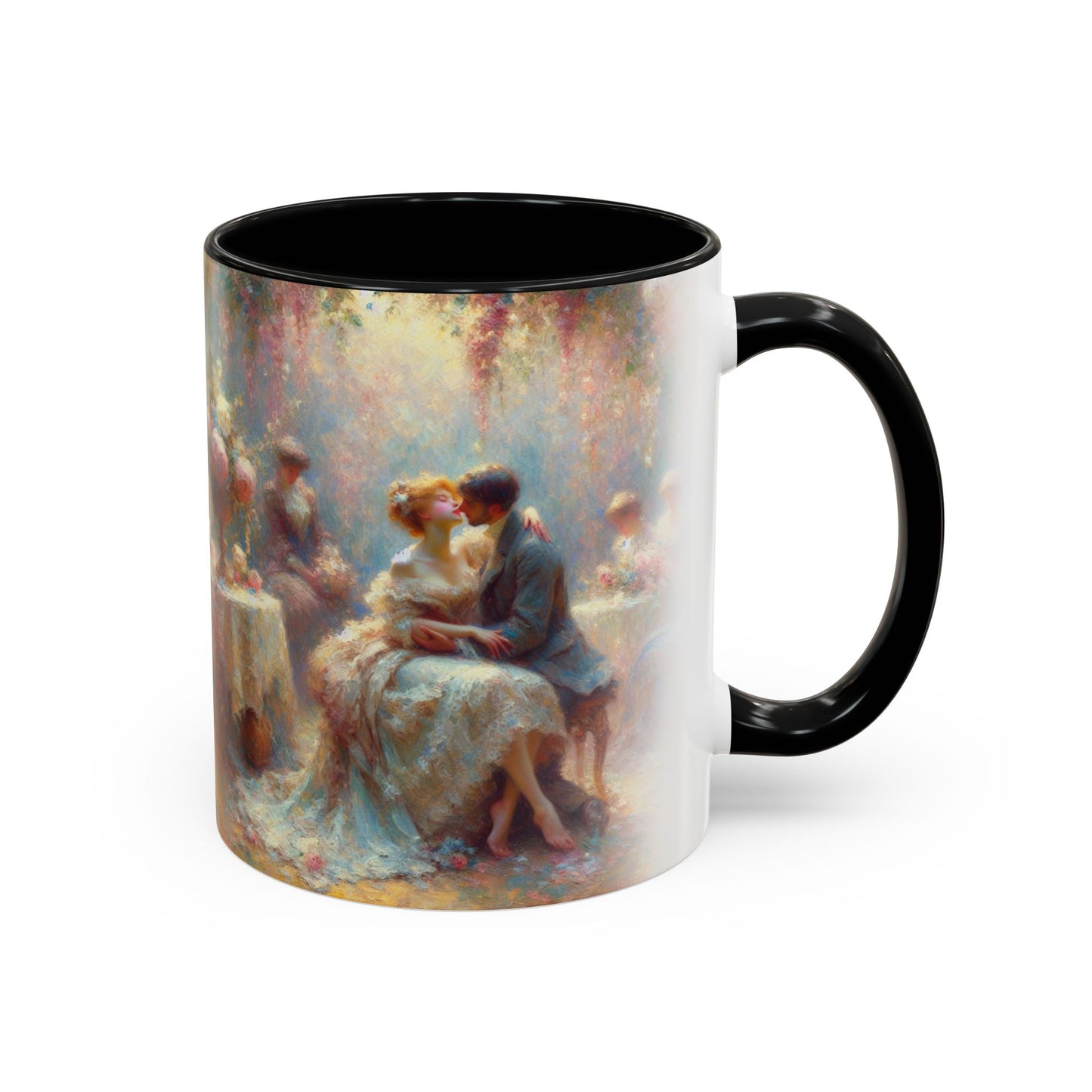 Romantic Floral Accent Coffee Mug - Perfect for Couples and Special Occasions