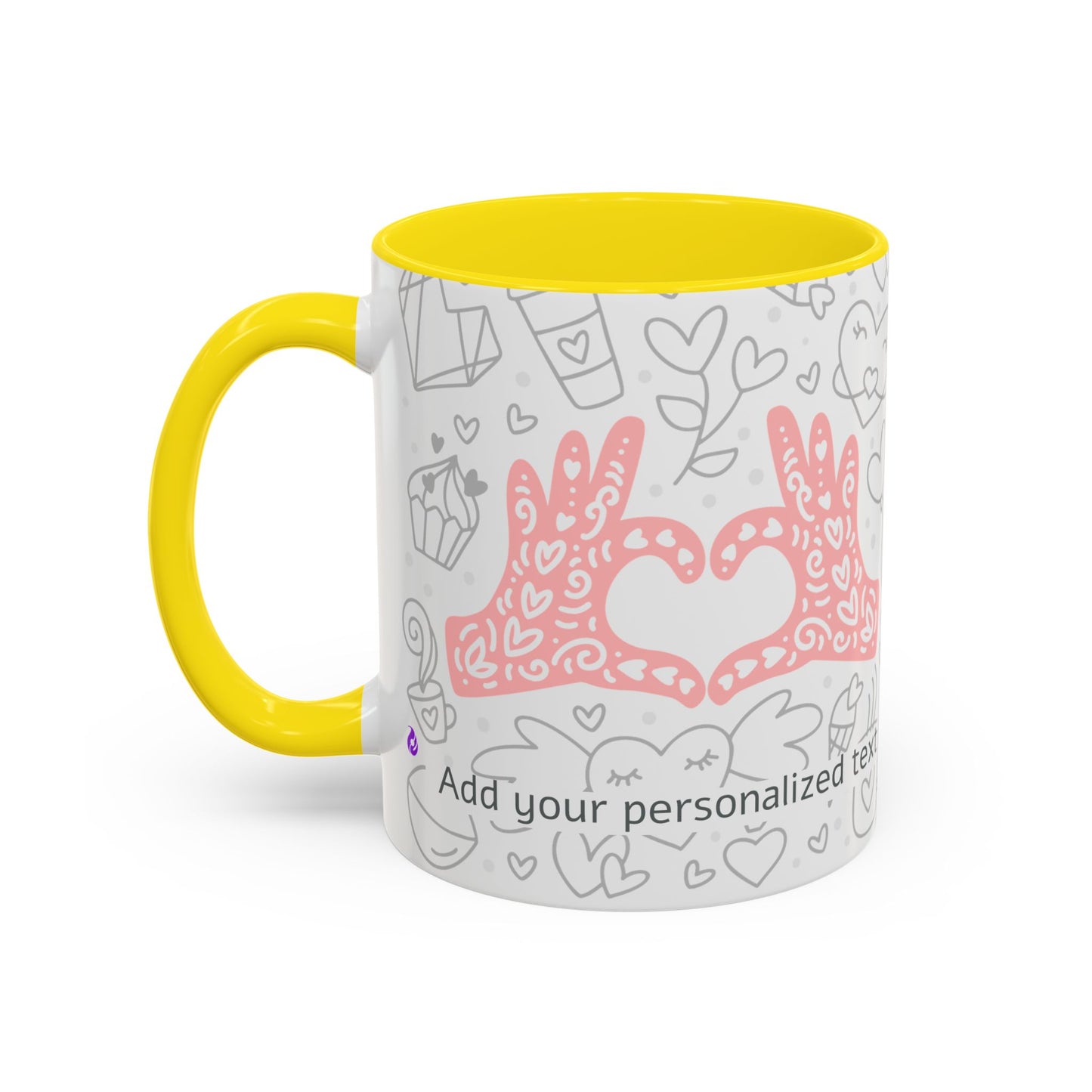Custom Sweetheart Accent Coffee Mug – 11oz & 15oz – Cute Design for Coffee Lovers