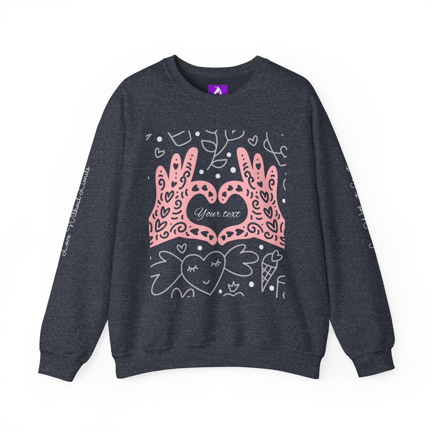 Heartfelt Love Crewneck Sweatshirt - Cute and Cozy