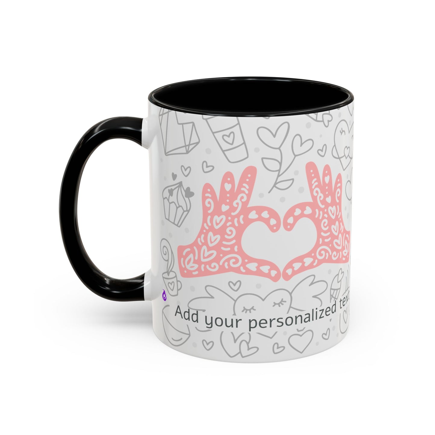 Custom Sweetheart Accent Coffee Mug – 11oz & 15oz – Cute Design for Coffee Lovers
