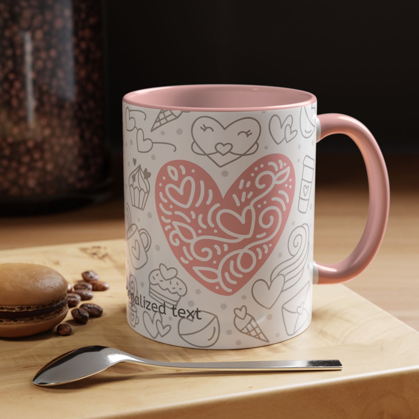 Custom Sweetheart Accent Coffee Mug – 11oz & 15oz – Cute Design for Coffee Lovers