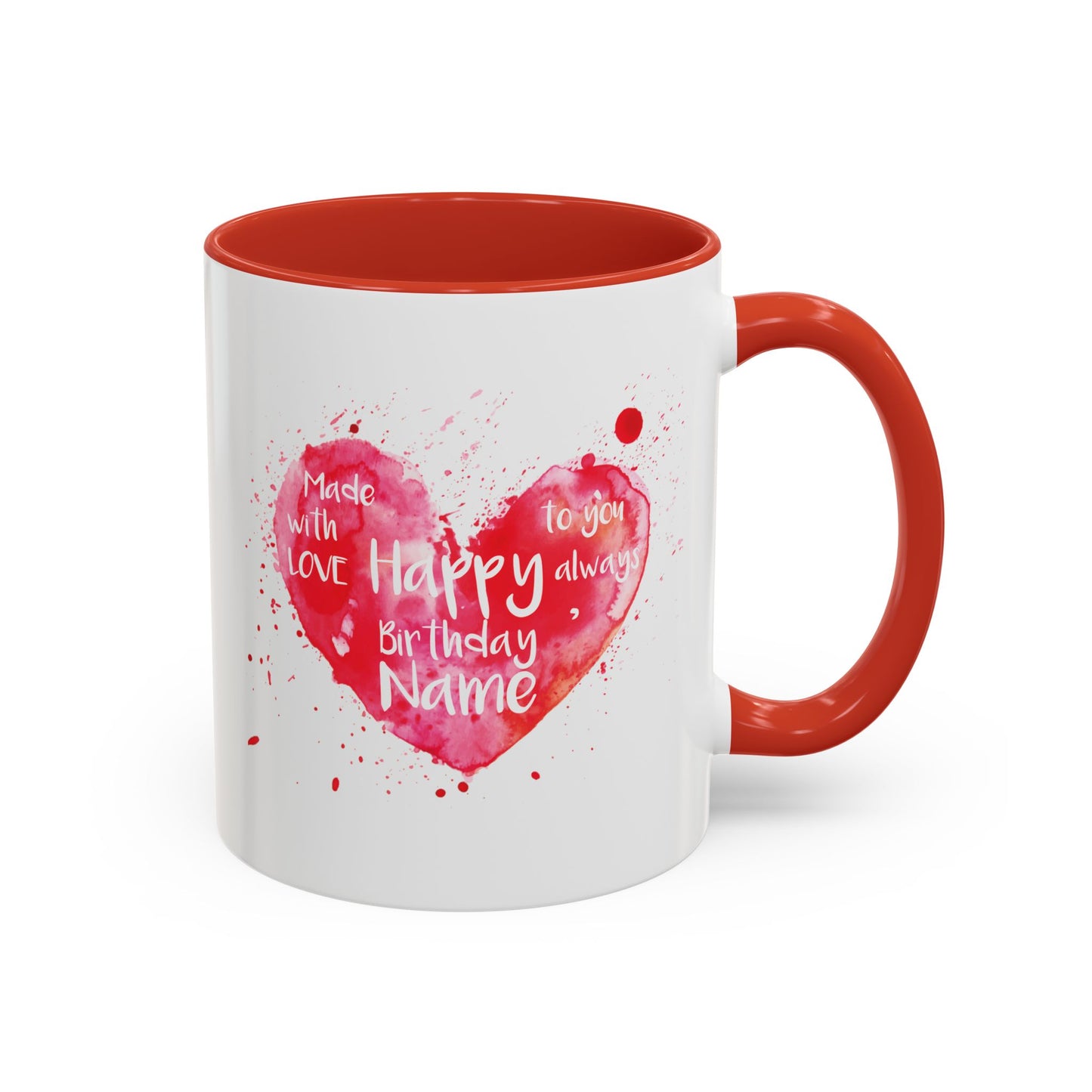 Personalized Heart Design Coffee Mug - Made with Love