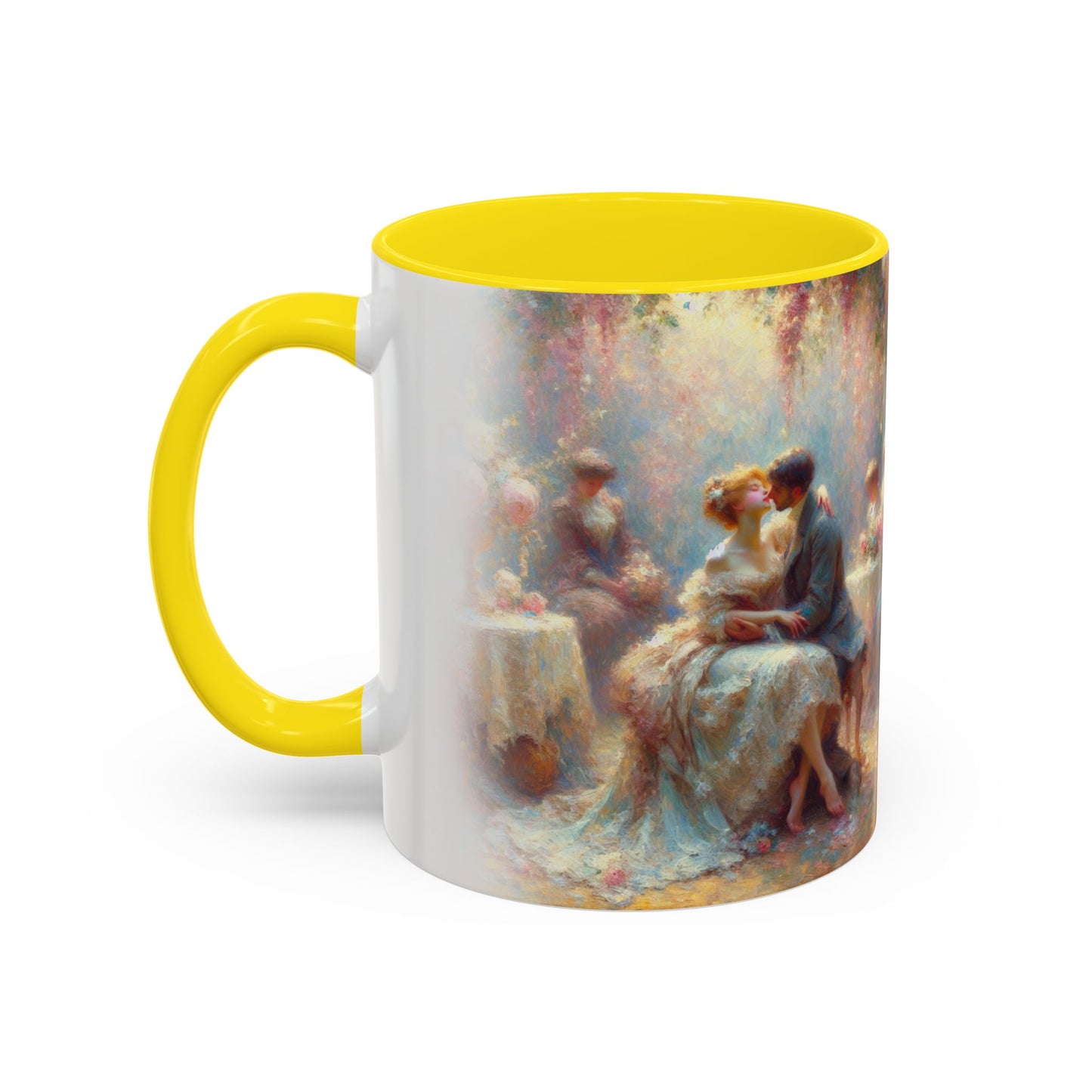Romantic Floral Accent Coffee Mug - Perfect for Couples and Special Occasions