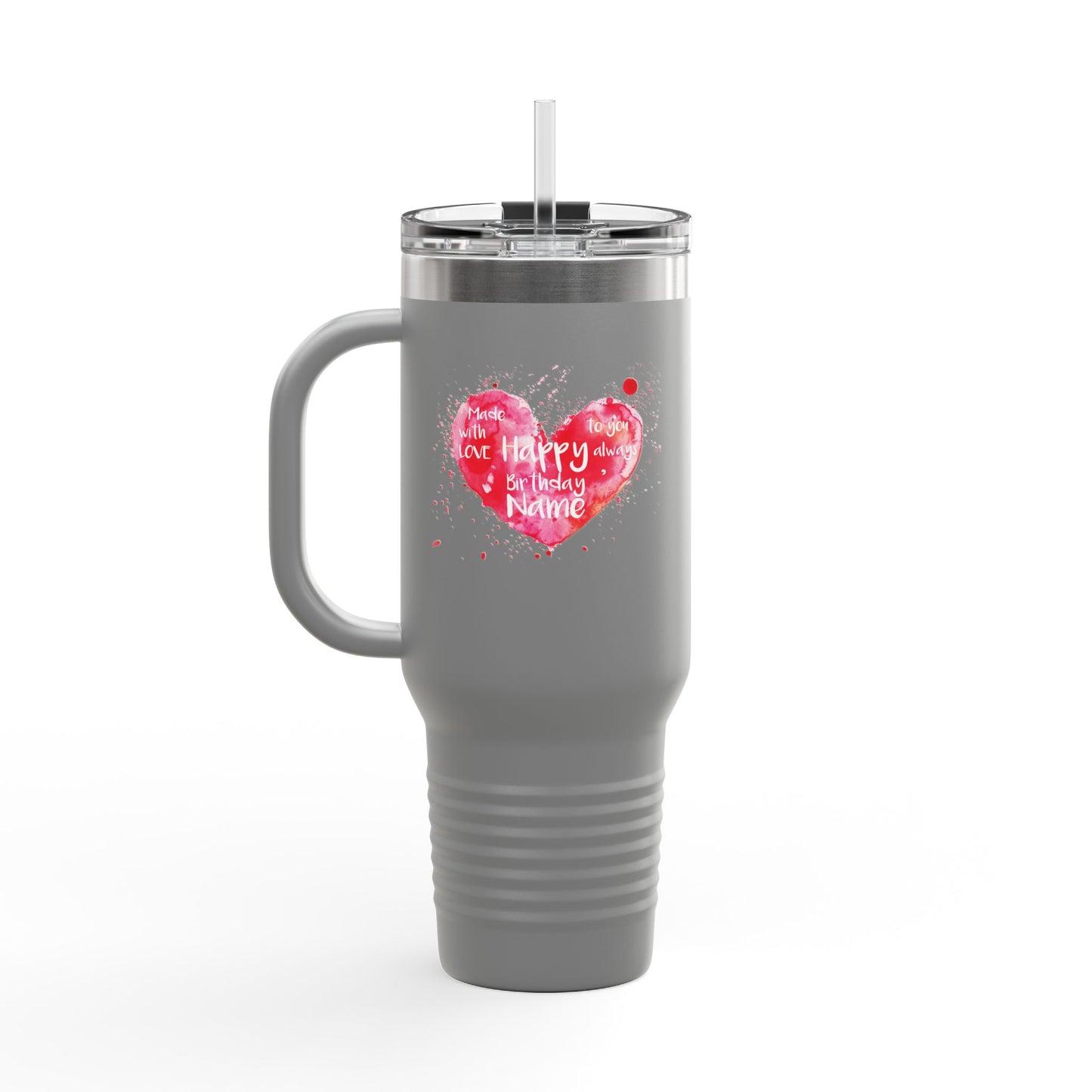 Love Light Always Insulated Travel Mug - 40oz | Heart Design for Daily Hydration & Gift Giving