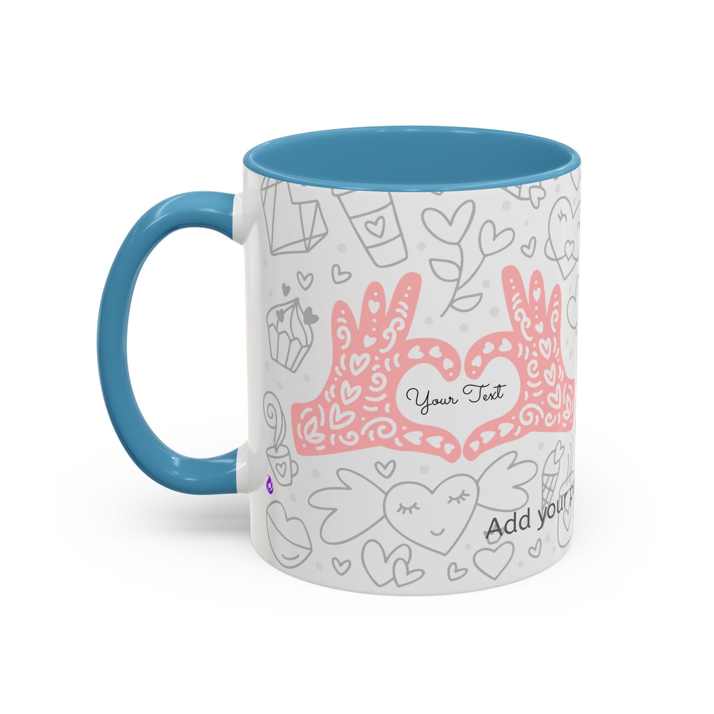 Custom Sweetheart Accent Coffee Mug – 11oz & 15oz – Cute Design for Coffee Lovers
