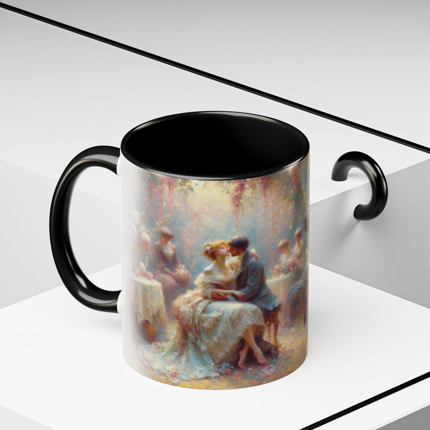 Romantic Floral Accent Coffee Mug - Perfect for Couples and Special Occasions