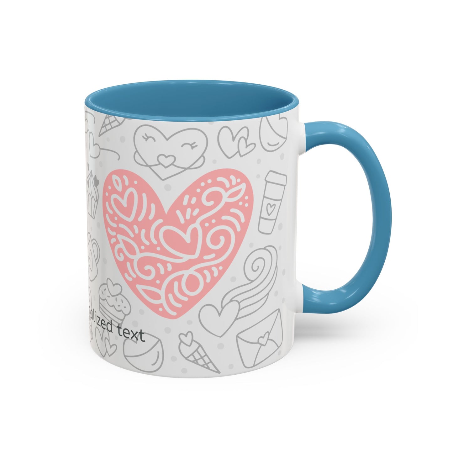 Custom Sweetheart Accent Coffee Mug – 11oz & 15oz – Cute Design for Coffee Lovers