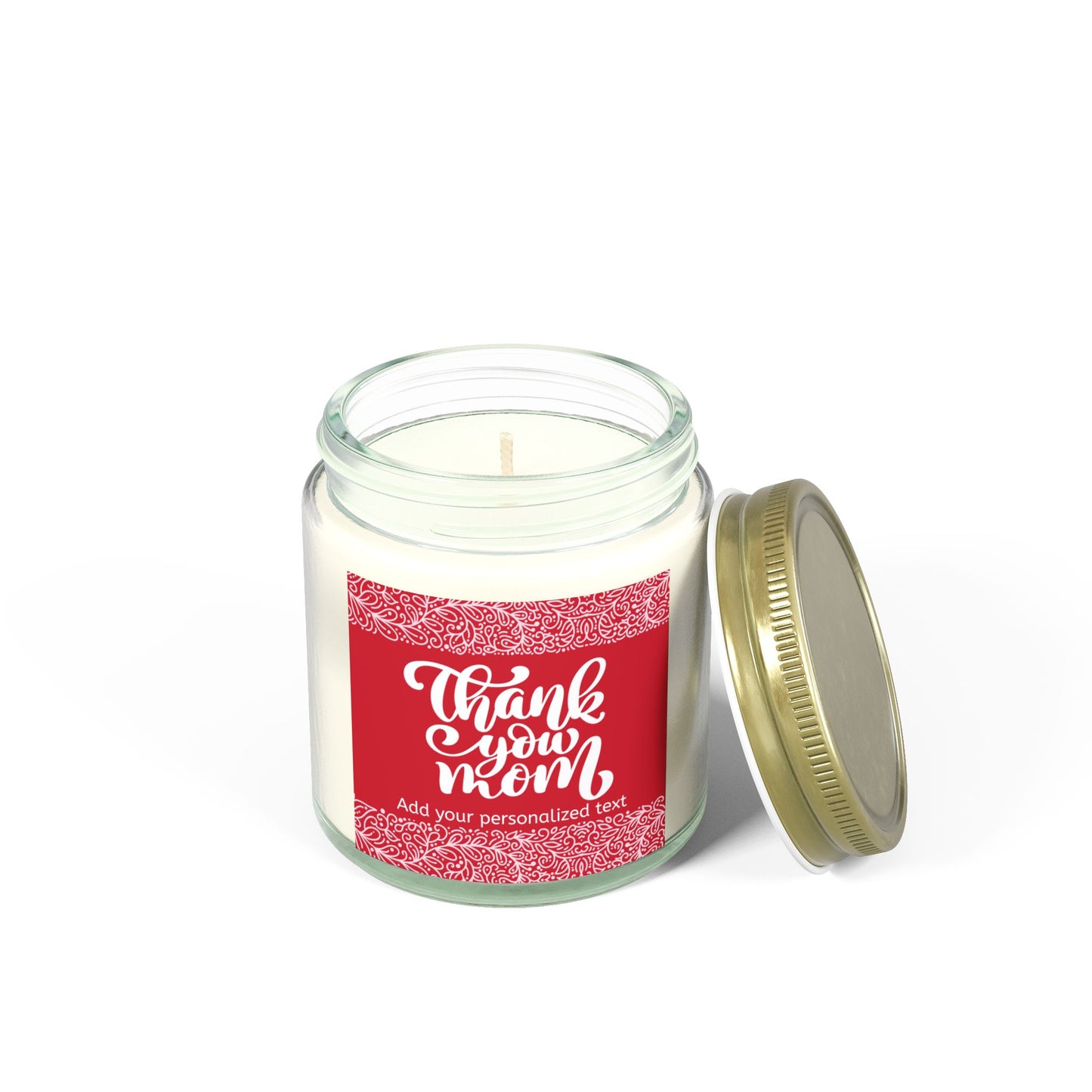 Custom Thank You Mom Scented Candle - Coconut Apricot Wax (4oz & 9oz)