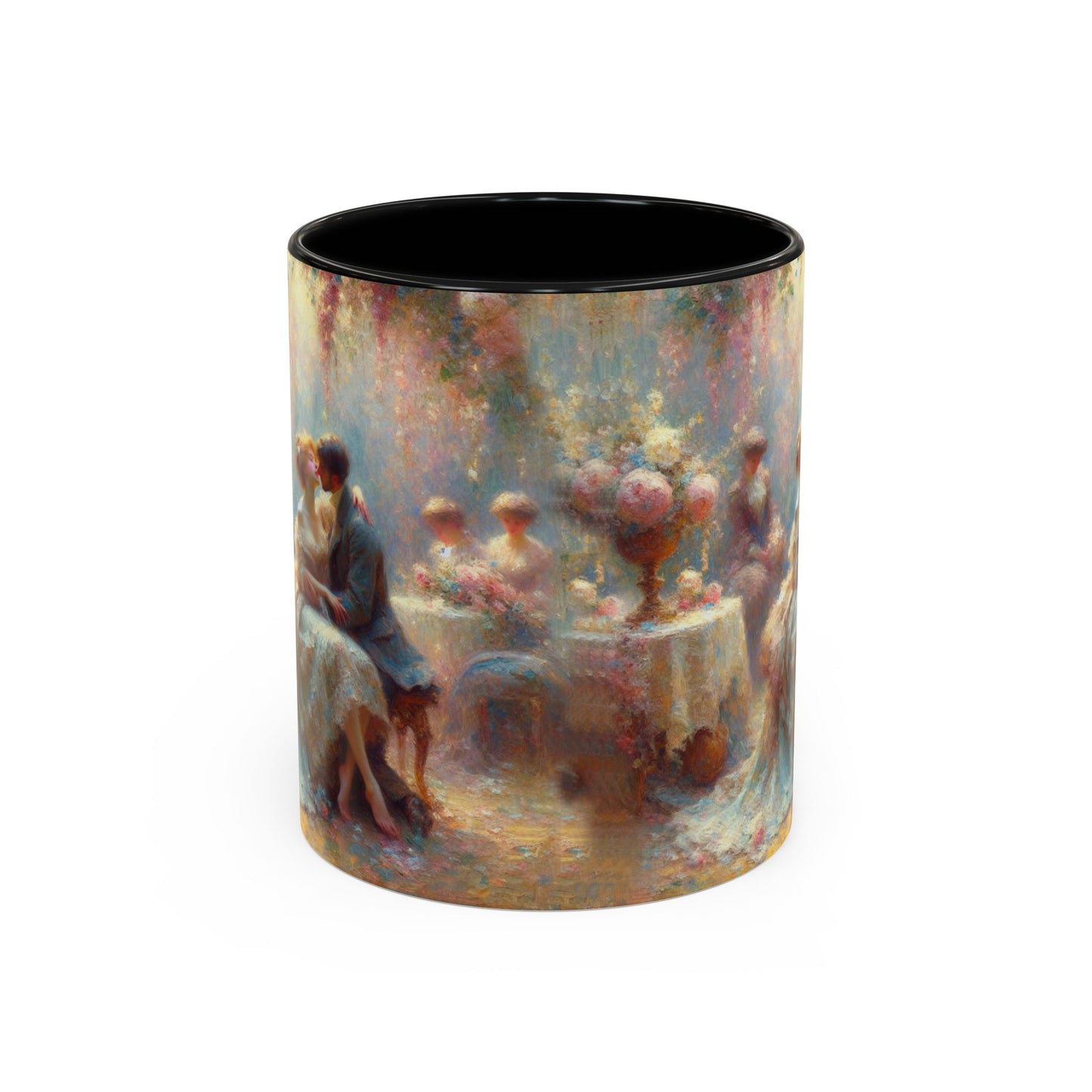 Romantic Floral Accent Coffee Mug - Perfect for Couples and Special Occasions