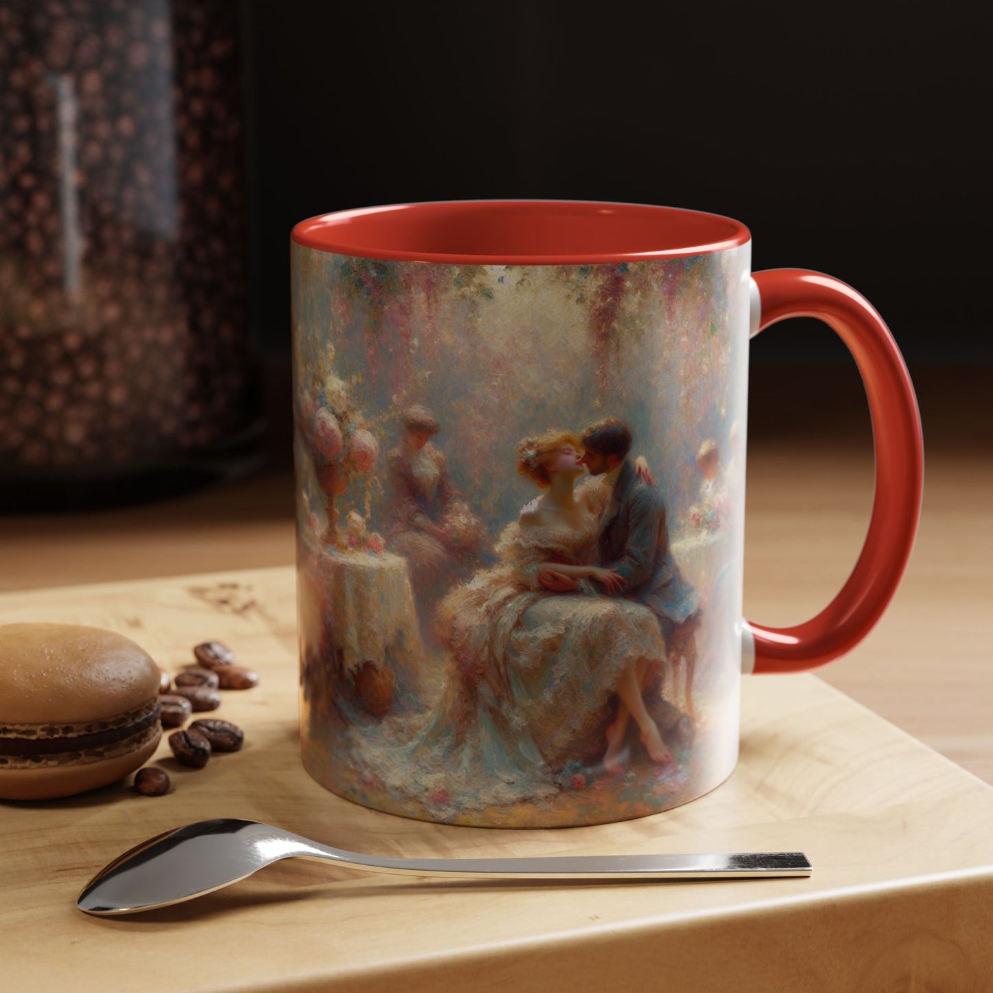 Romantic Floral Accent Coffee Mug - Perfect for Couples and Special Occasions
