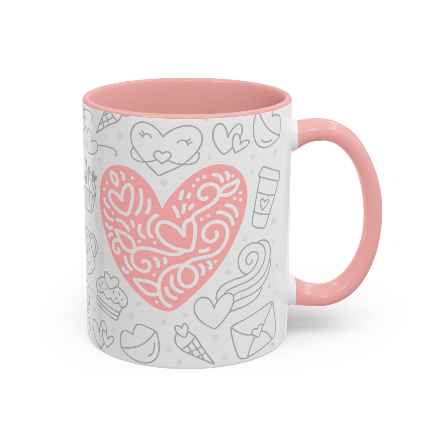 Sweetheart Accent Coffee Mug - 11oz & 15oz - Cute Design for Coffee Lovers