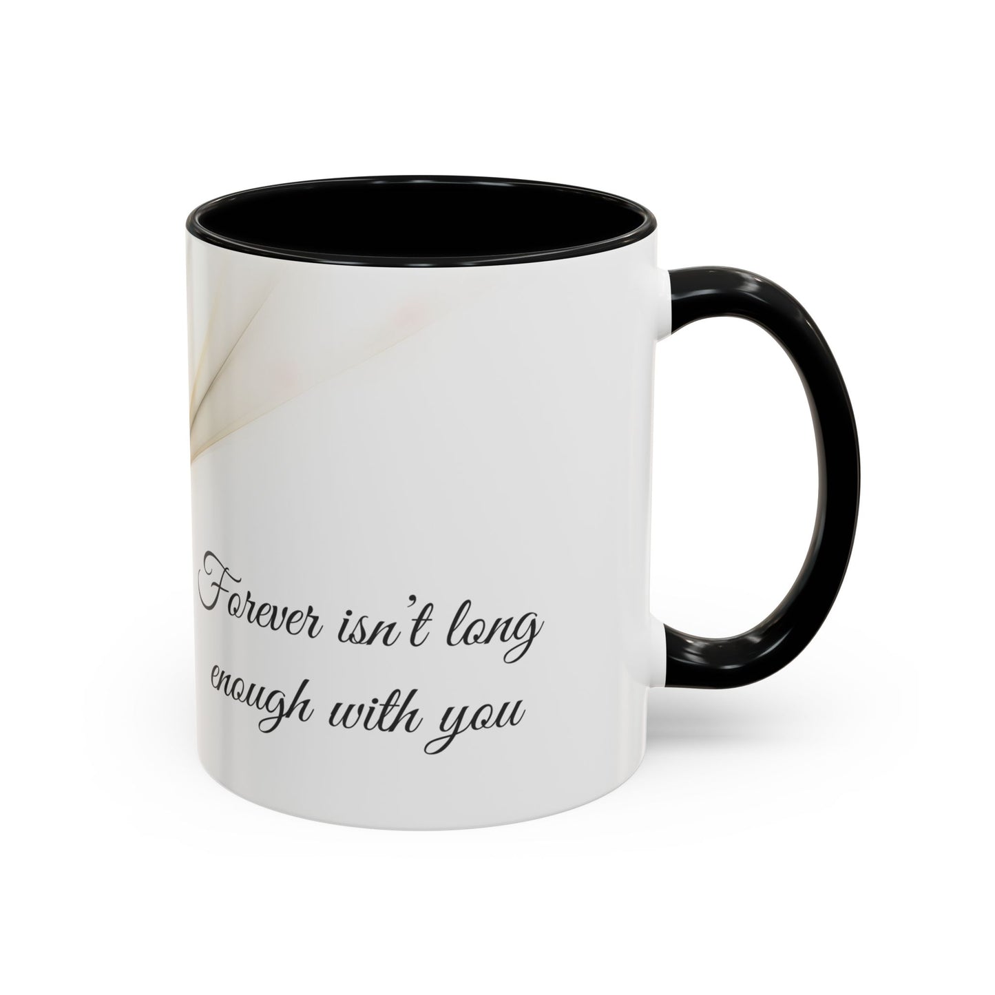 Coffee Mug - Modern Abstract Golden Heart Design - Romantic Gift for Love One