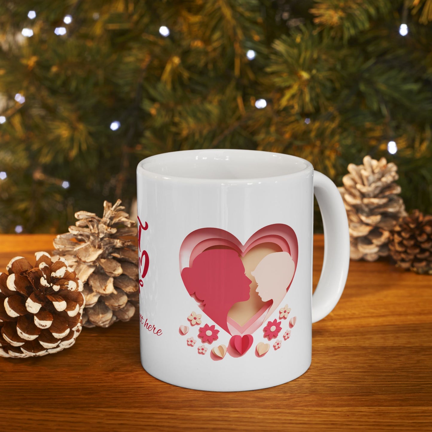 Best Mom Ceramic Mug - Heart Balloon Design (11oz, 15oz)