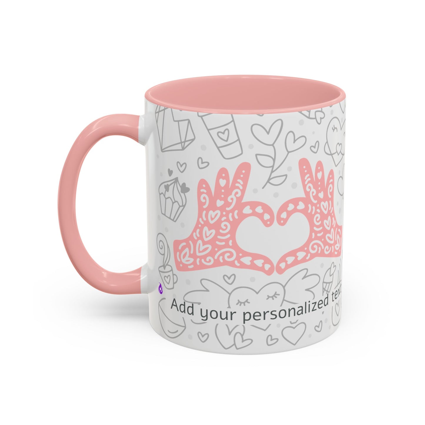 Custom Sweetheart Accent Coffee Mug – 11oz & 15oz – Cute Design for Coffee Lovers