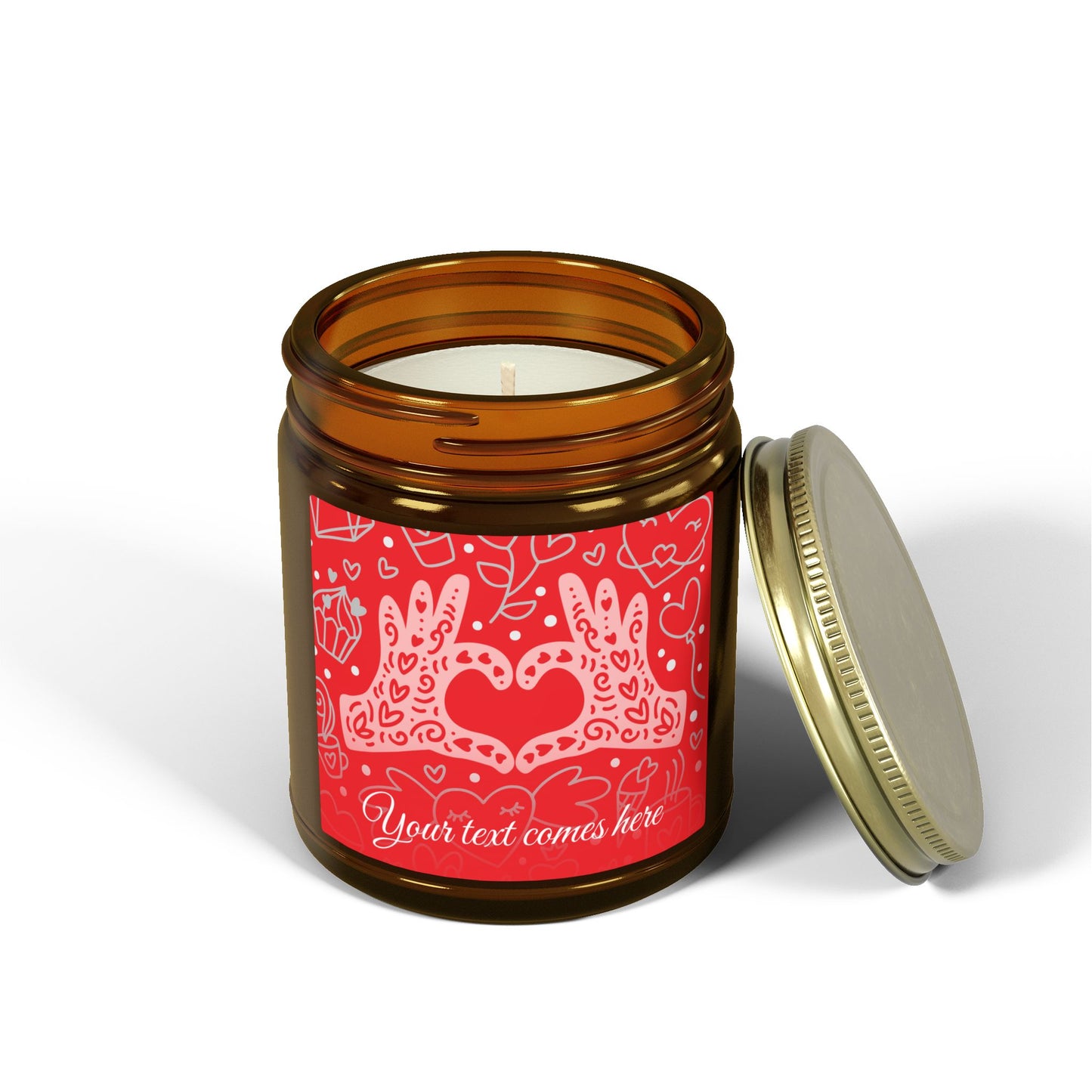 Personalized Scented Candles - Coconut Apricot Wax, Heartfelt Design