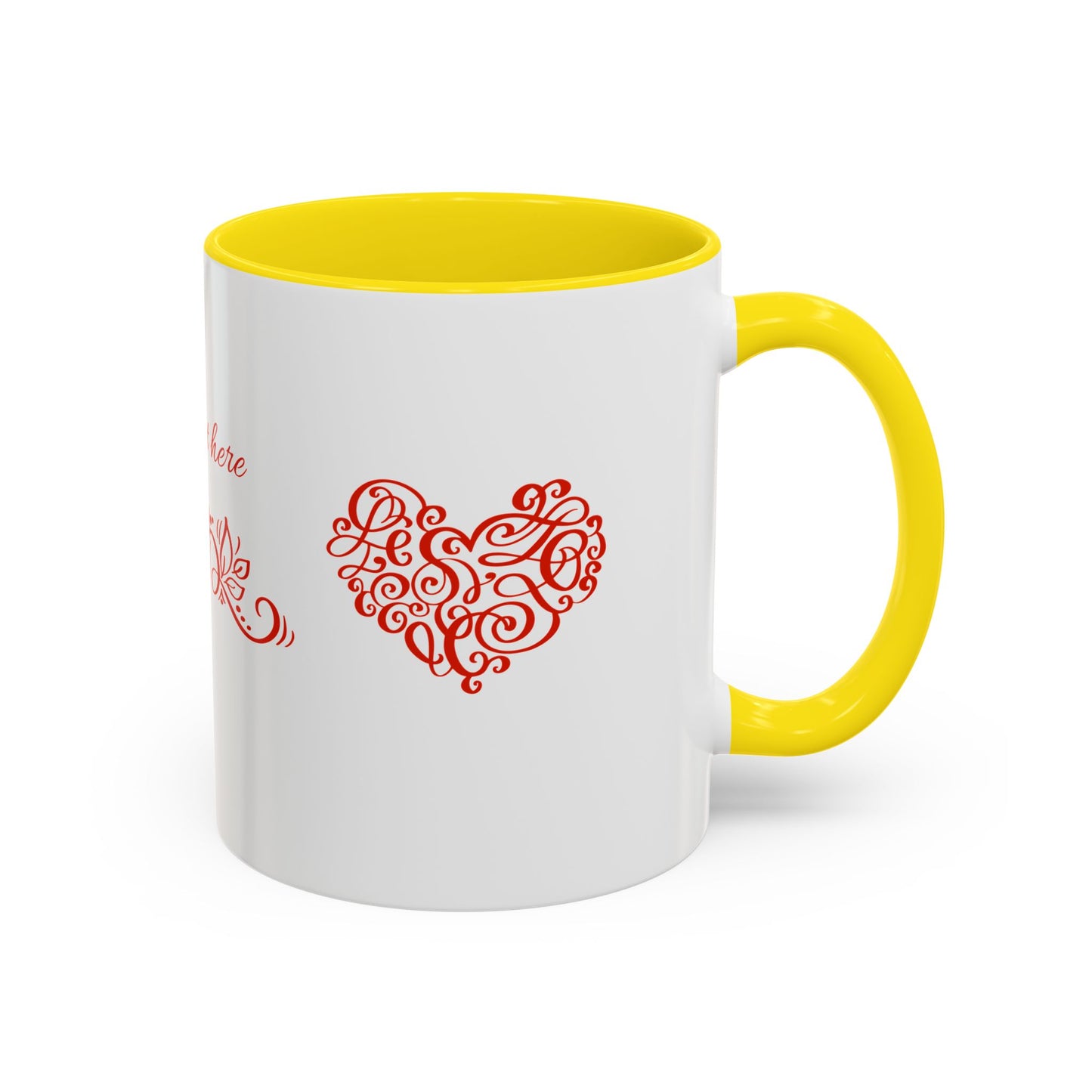 Personalized Accent Coffee Mug – “Heart Whispers” by Gava Studio