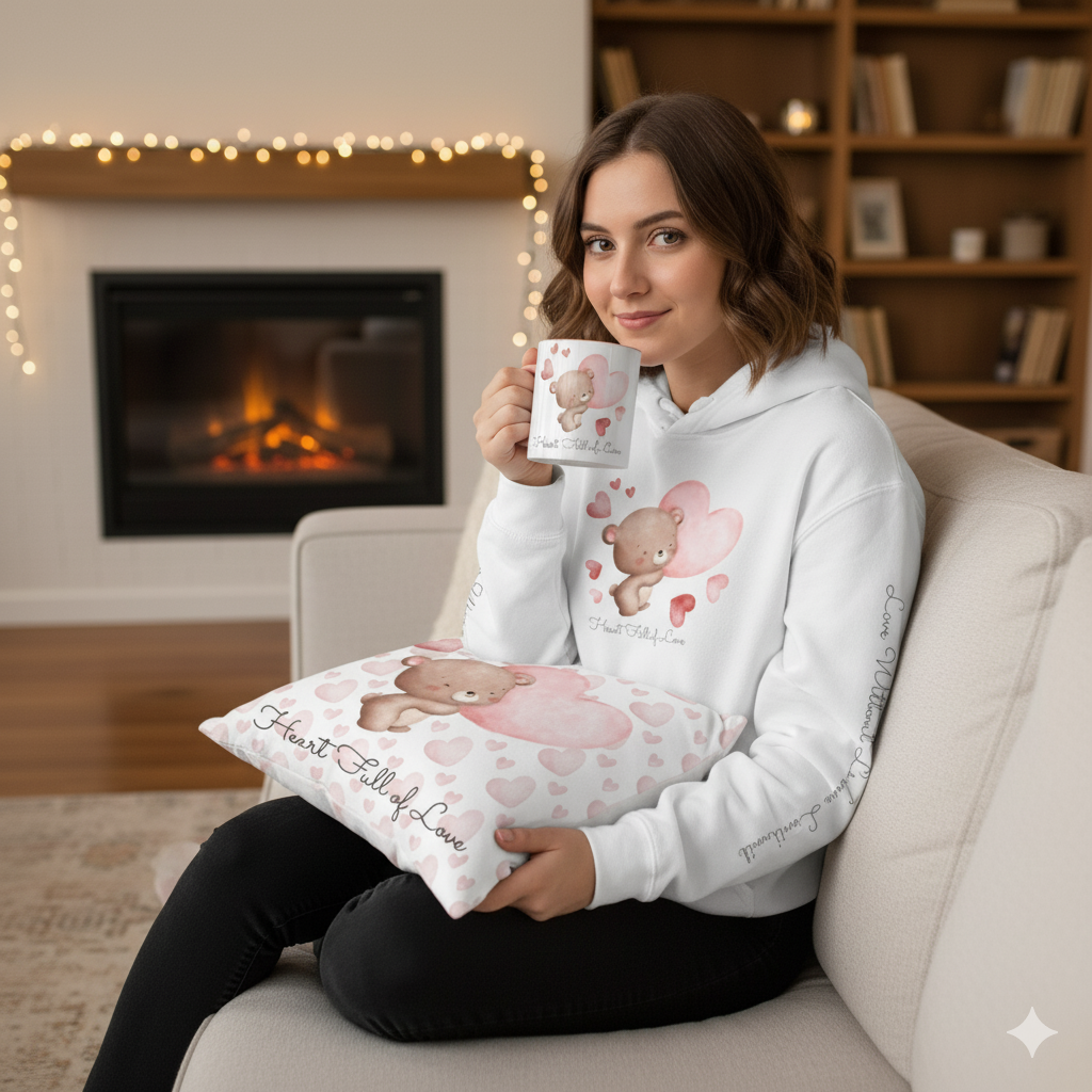 Cute Love Bear Hoodie - Perfect for Valentine's Day & Cozy Comfort