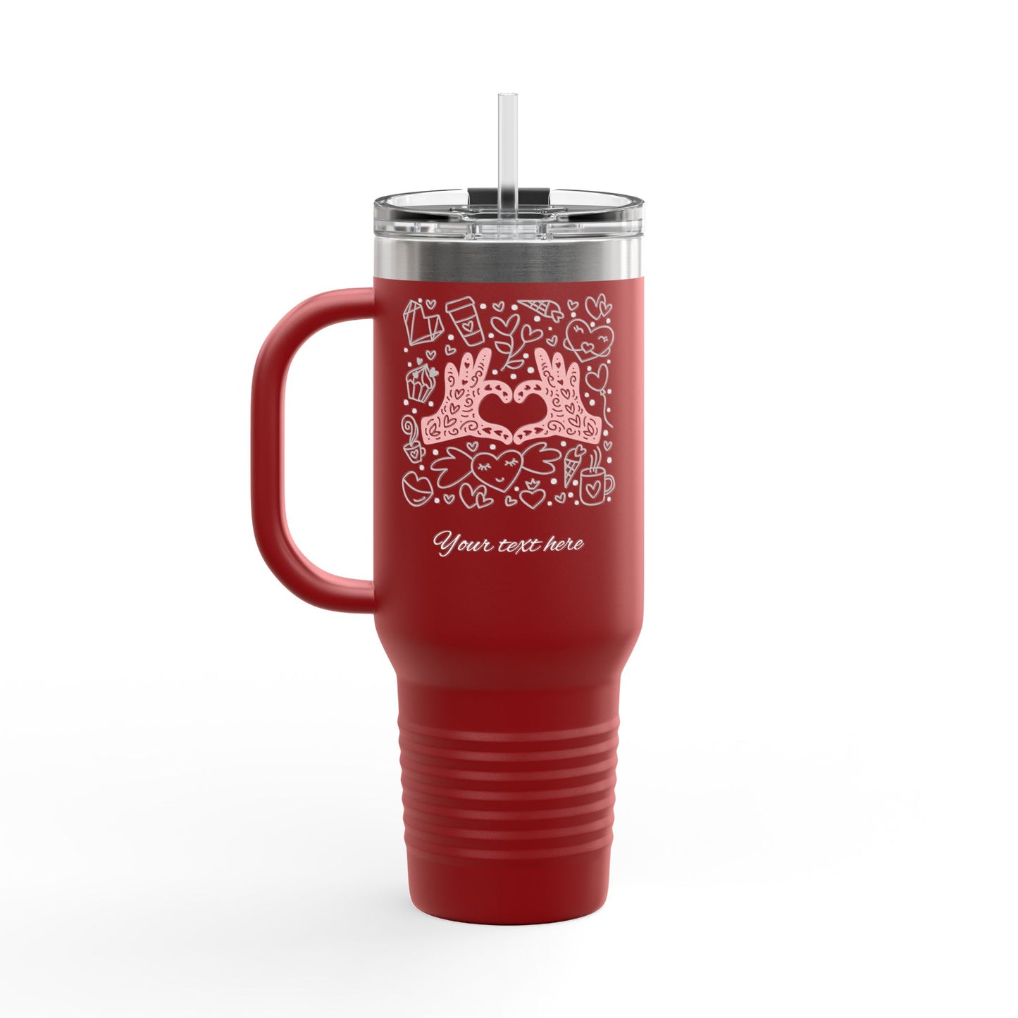 Insulated Travel Mug - 40oz Love Design for Coffee Lovers