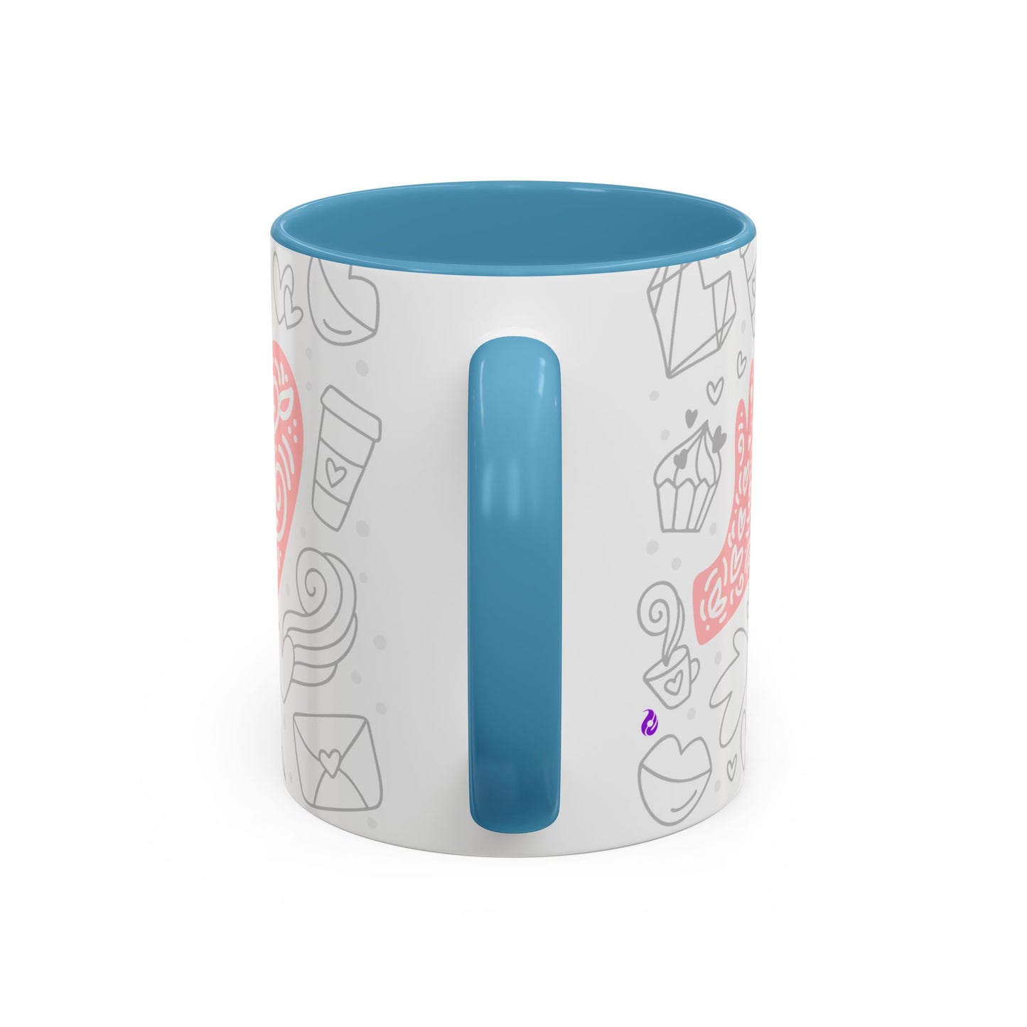 Sweetheart Accent Coffee Mug - 11oz & 15oz - Cute Design for Coffee Lovers