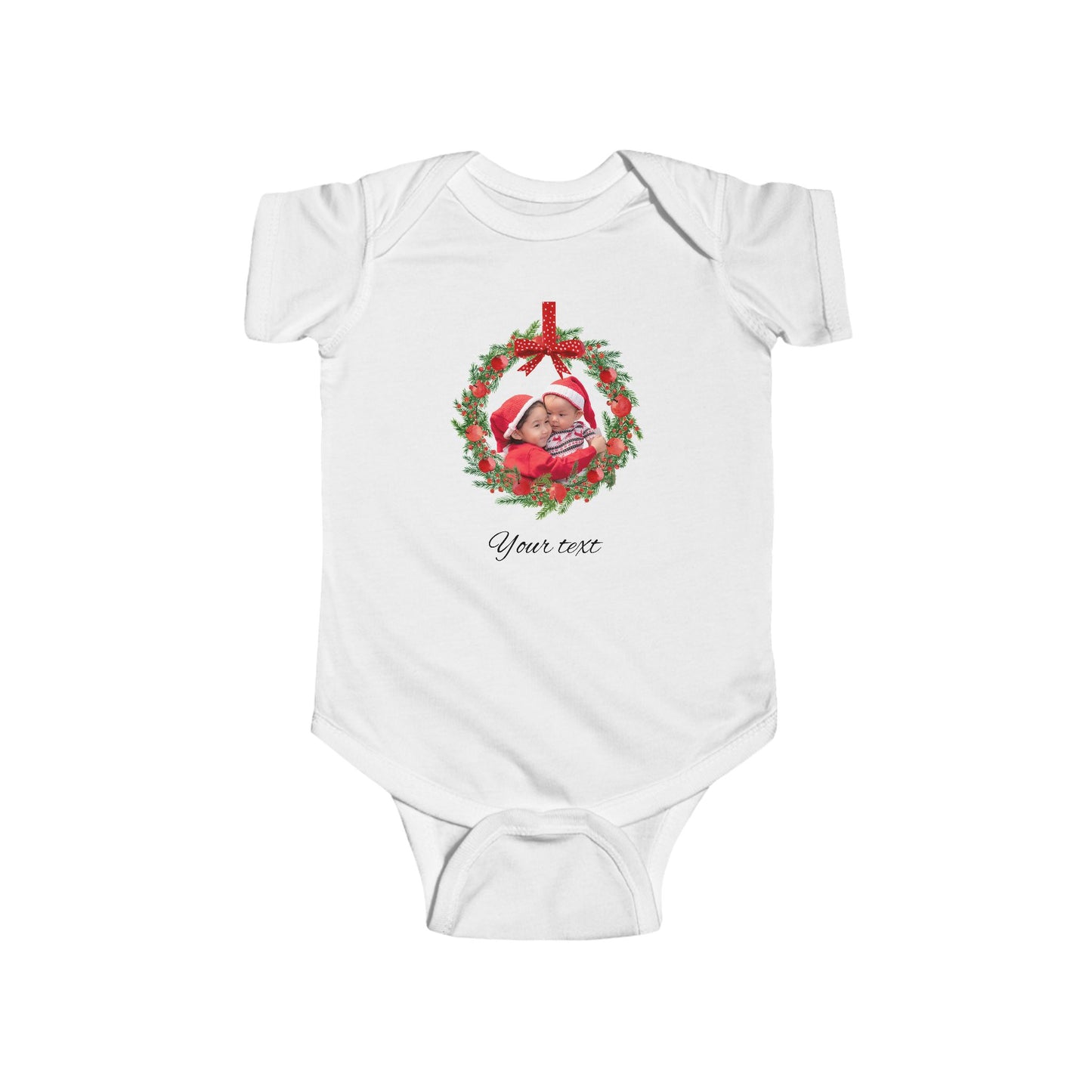 Personalized Photo Baby Bodysuit — Custom Text Infant Onesie