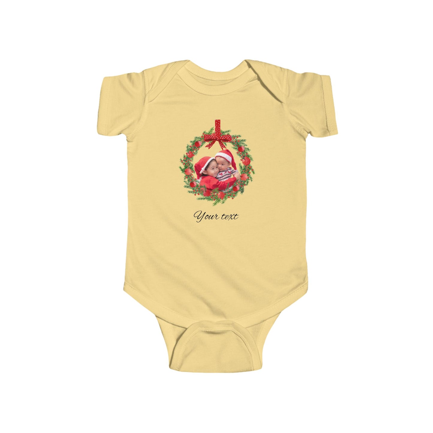 Personalized Photo Baby Bodysuit — Custom Text Infant Onesie