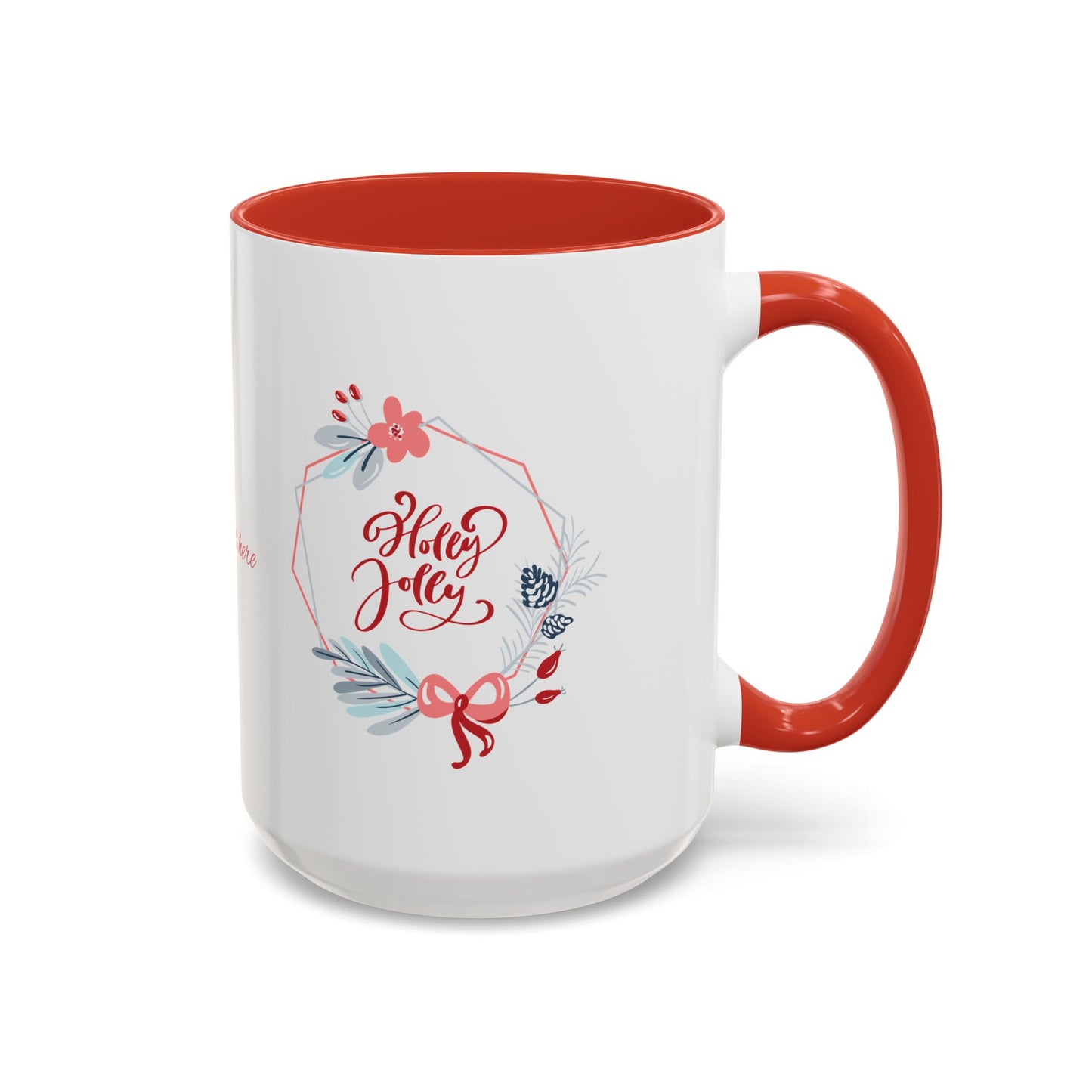 Holey Joley wreath coffee mug | holiday floral accent mug