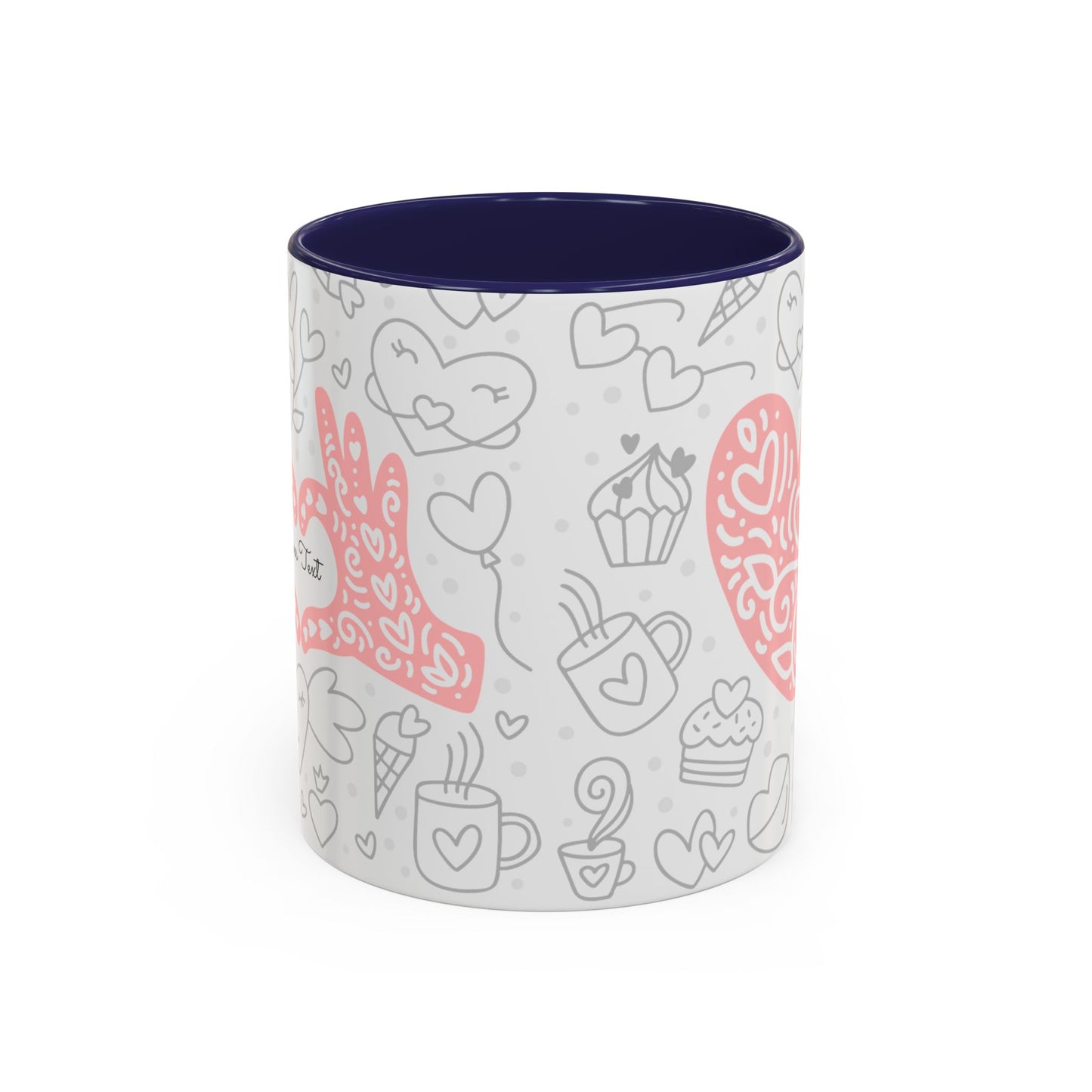 Sweetheart Accent Coffee Mug - 11oz & 15oz - Cute Design for Coffee Lovers