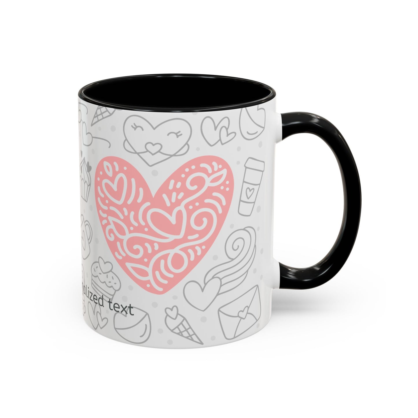 Custom Sweetheart Accent Coffee Mug – 11oz & 15oz – Cute Design for Coffee Lovers