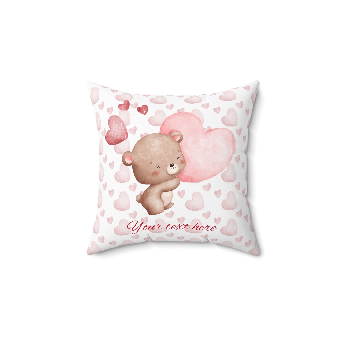 Cute Heart Bear Pillow - Love You Decorative Cushion for Kids' Rooms