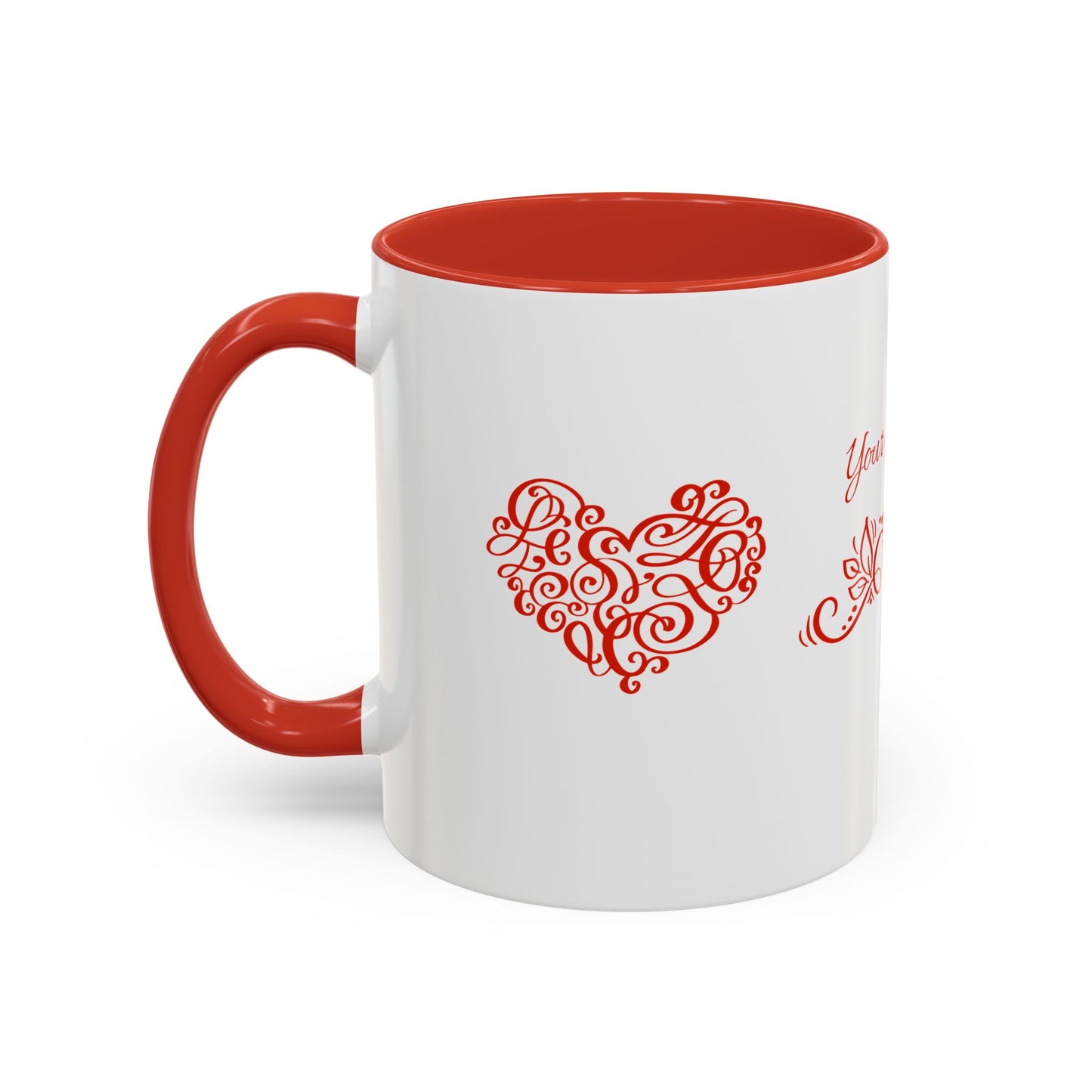 Personalized Accent Coffee Mug – “Heart Whispers” by Gava Studio