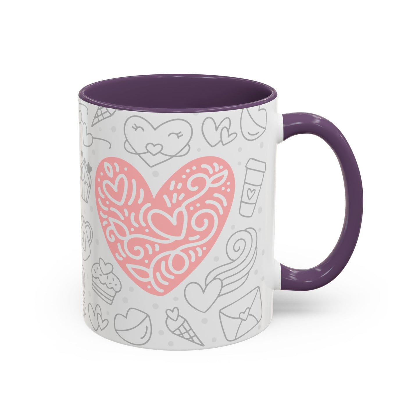 Sweetheart Accent Coffee Mug - 11oz & 15oz - Cute Design for Coffee Lovers