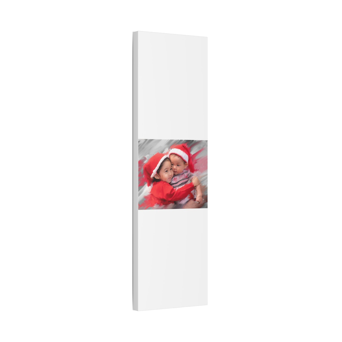 Children in Santa Hats Classic Stretched Canvas | Holiday Nursery Wall Art