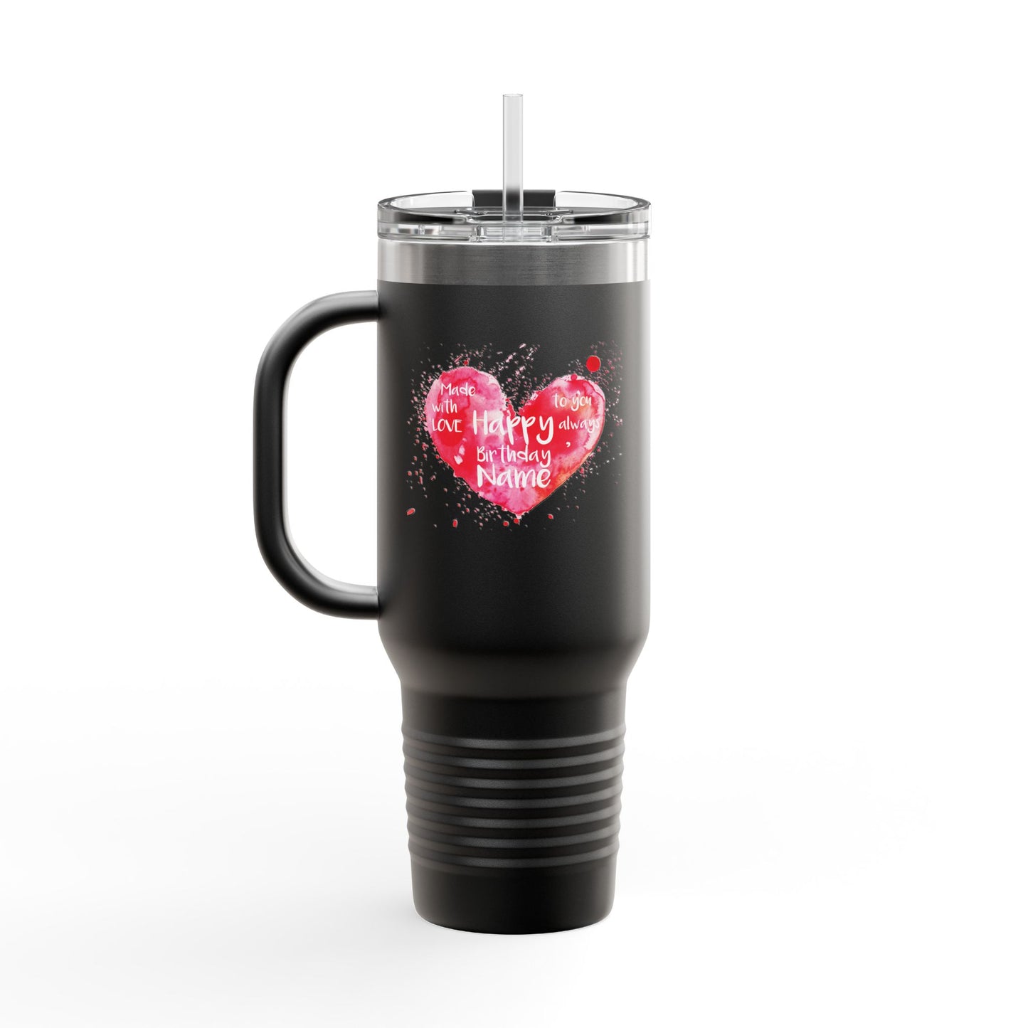 Love Light Always Insulated Travel Mug - 40oz | Heart Design for Daily Hydration & Gift Giving