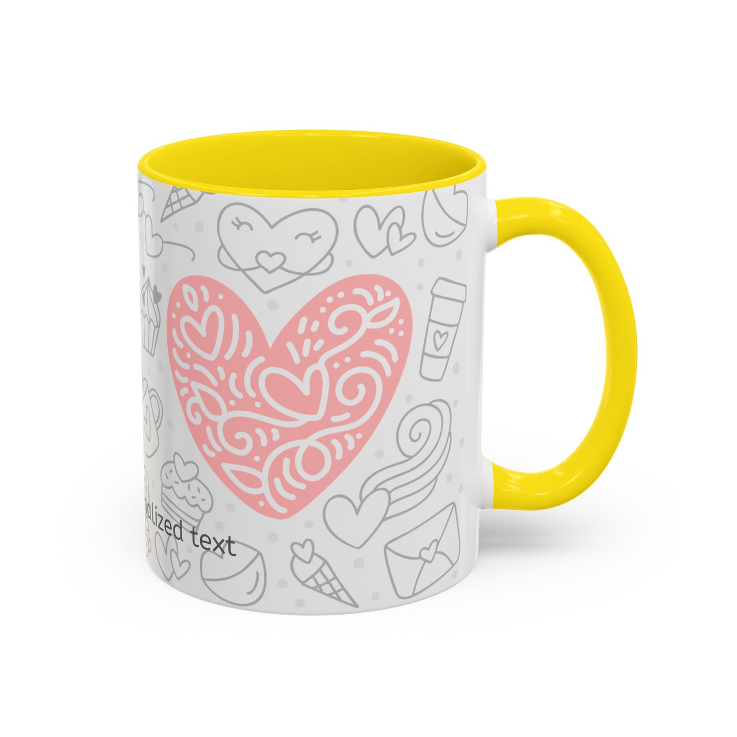 Custom Sweetheart Accent Coffee Mug – 11oz & 15oz – Cute Design for Coffee Lovers