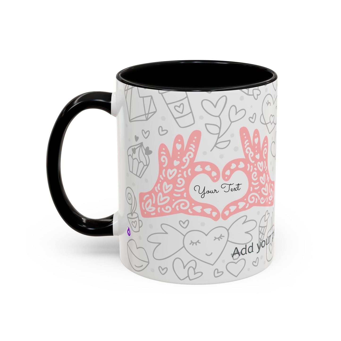 Custom Sweetheart Accent Coffee Mug – 11oz & 15oz – Cute Design for Coffee Lovers